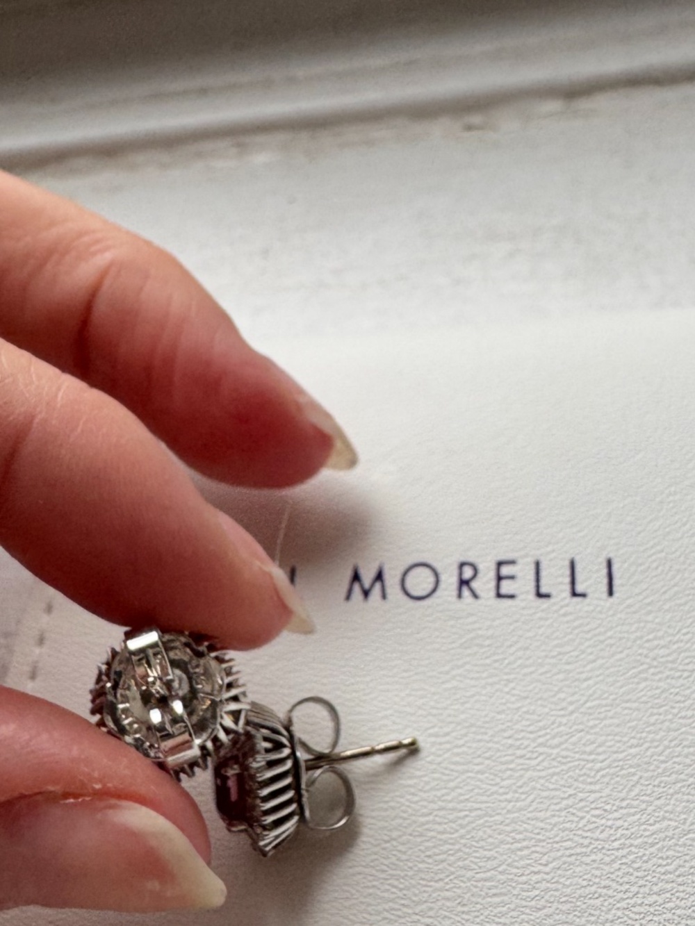 Paul Morelli Pink Spinel and Diamond Stud Earrings in 18K White Gold - Picture 3 of 5